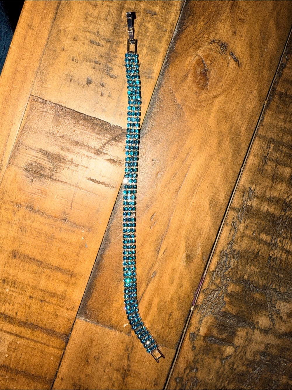 Sparkling Teal Crystal Tennis Bracelet for Women